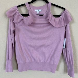 B.P. Open Shoulder Light Violet Sweater